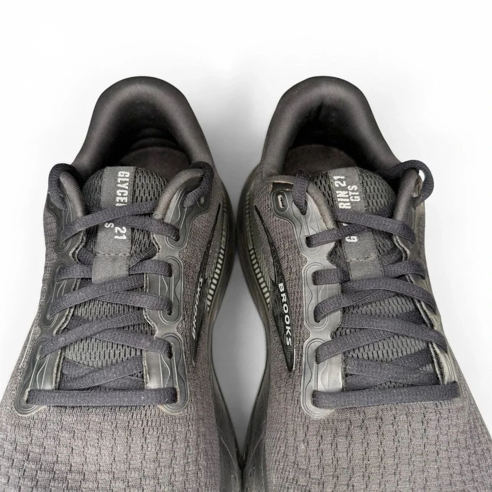 Brooks Glycerin GTS 21 Shoes Mens 8 EE Wide(2E) Triple Black Running 1104202E020